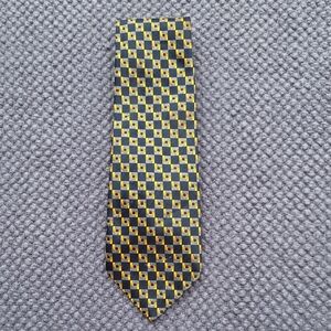 Elegant Black and Gold Checkered Tie